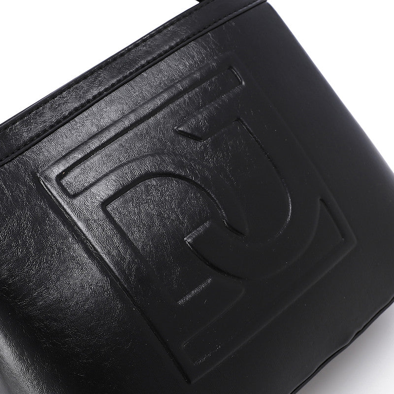 LID-DVTS-034 Embossed Logo Leather Shoulder Bag