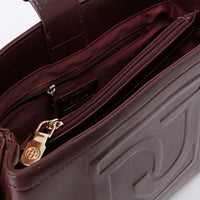 LID-DVTS-034 Embossed Logo Leather Shoulder Bag