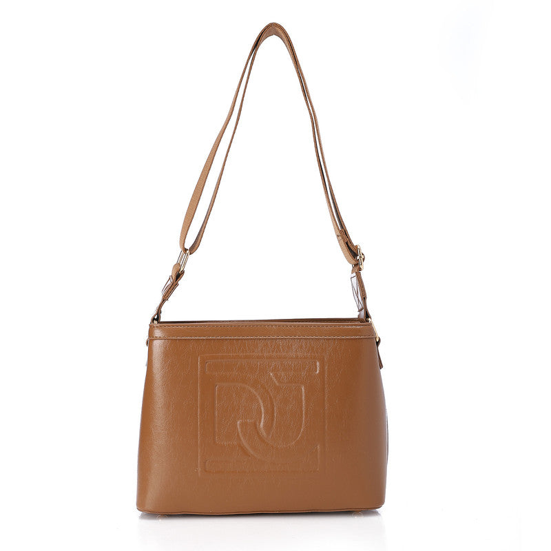 LID-DVTS-034 Embossed Logo Leather Shoulder Bag
