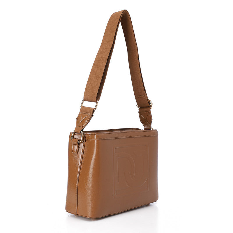 LID-DVTS-034 Embossed Logo Leather Shoulder Bag