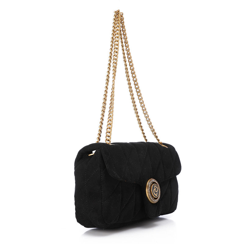 LID-DVTS-037 Gold Logo Chain Straps Shoulder Bag