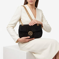 LID-DVTS-037 Gold Logo Chain Straps Shoulder Bag
