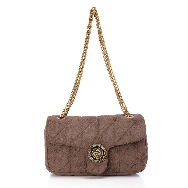 LID-DVTS-037 Gold Logo Chain Straps Shoulder Bag