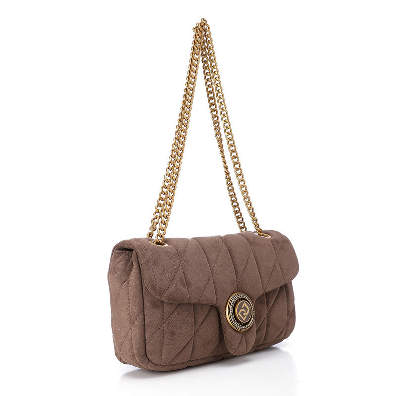 LID-DVTS-037 Gold Logo Chain Straps Shoulder Bag