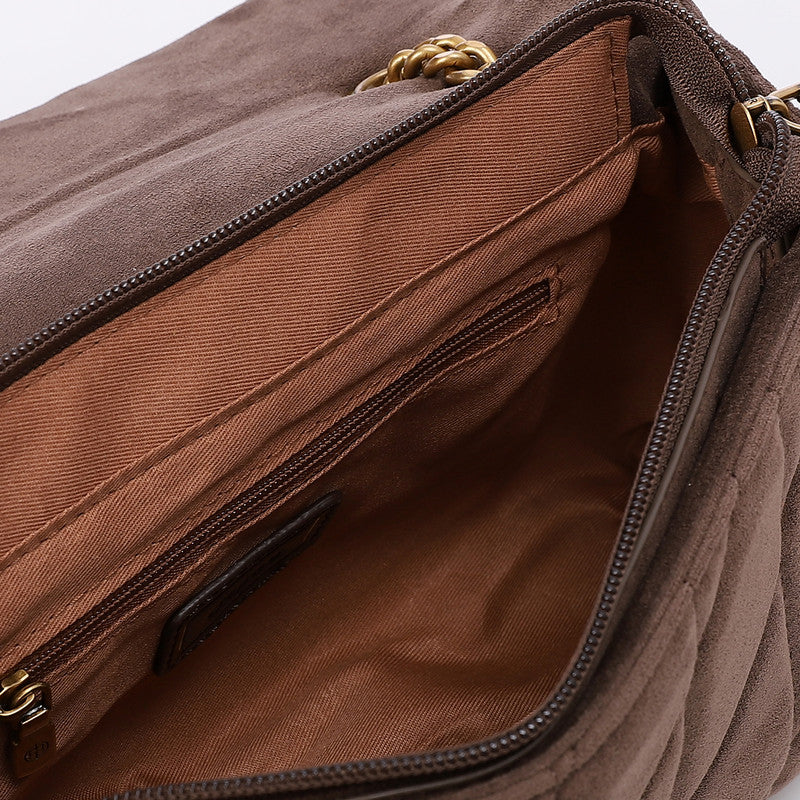 LID-DVTS-037 Gold Logo Chain Straps Shoulder Bag