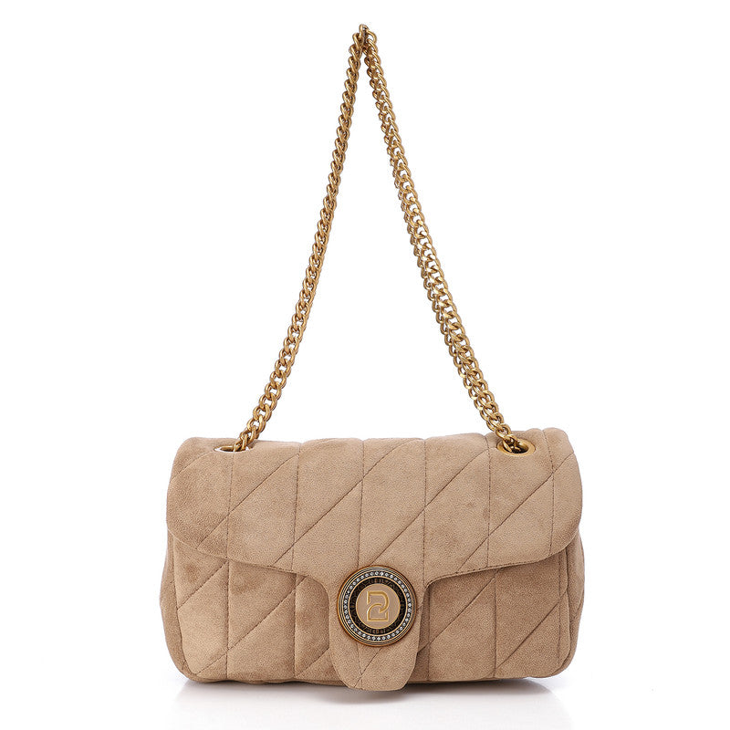 LID-DVTS-037 Gold Logo Chain Straps Shoulder Bag