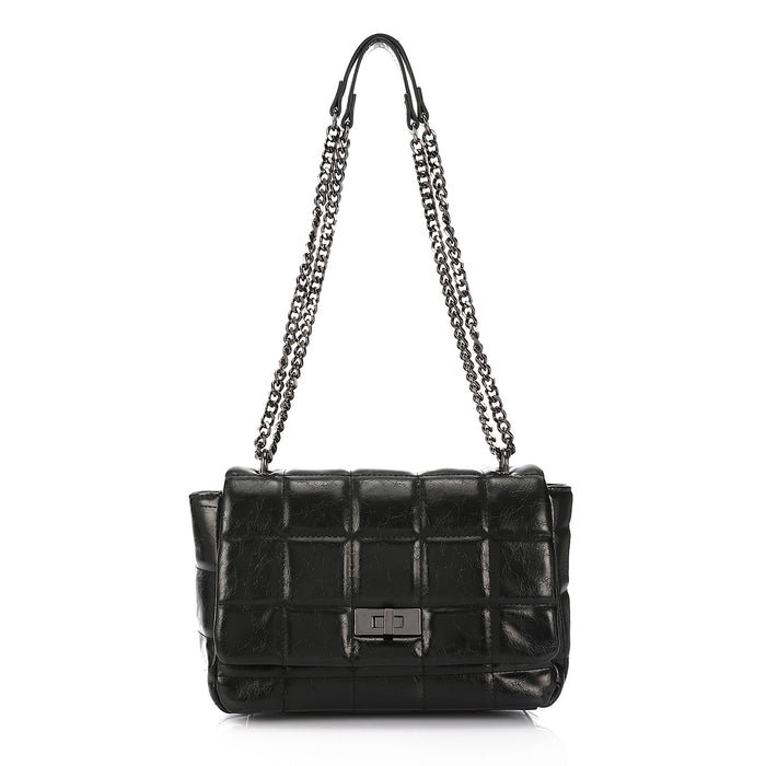 LID-DVTV-005 Leather Metal Shoulder Bag