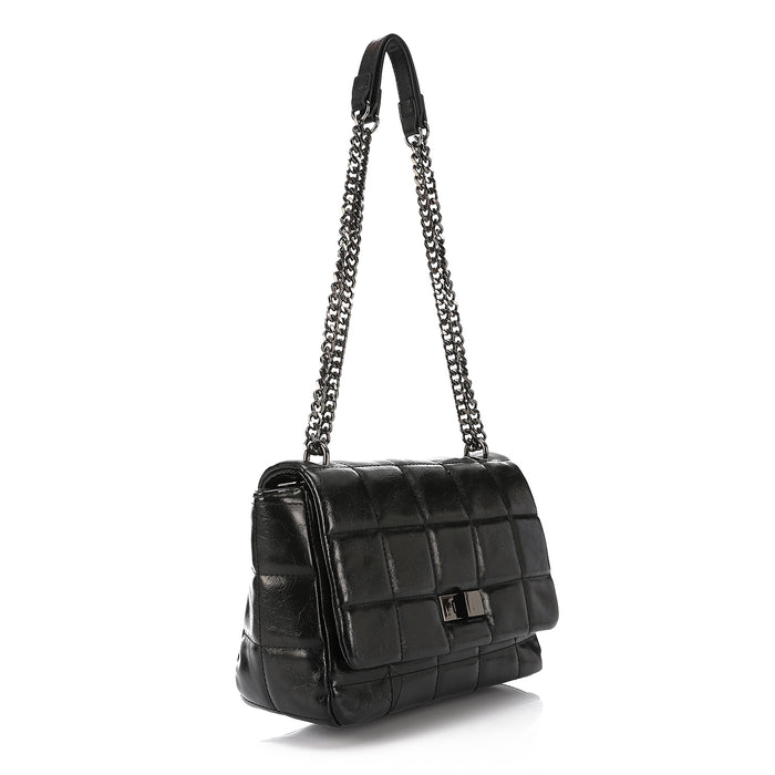 LID-DVTV-005 Leather Metal Shoulder Bag