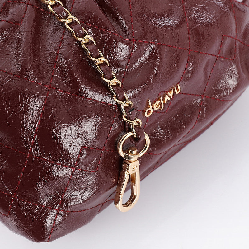 LID-DVTV-040 Chain Handle Quilted Handbag