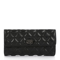 LID-DVTV-055 Lock Closure Quilted Wallet