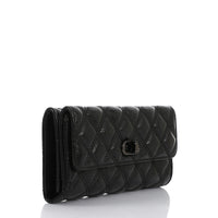 LID-DVTV-055 Lock Closure Quilted Wallet