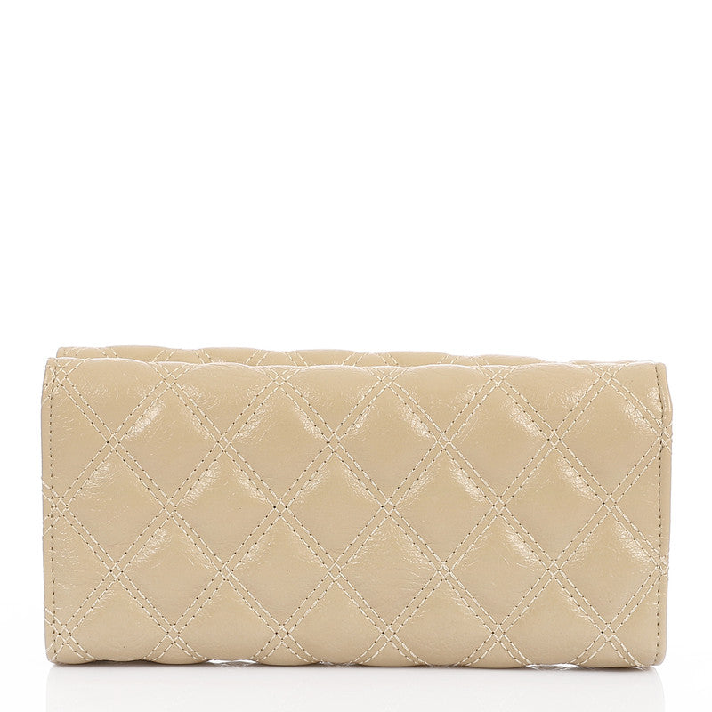 LID-DVTV-055 Lock Closure Quilted Wallet