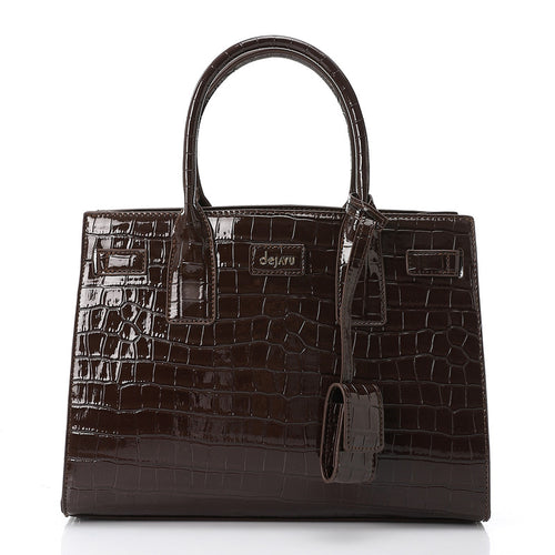 LID-DVTX-005  Croc Embossed Zipper Handbag