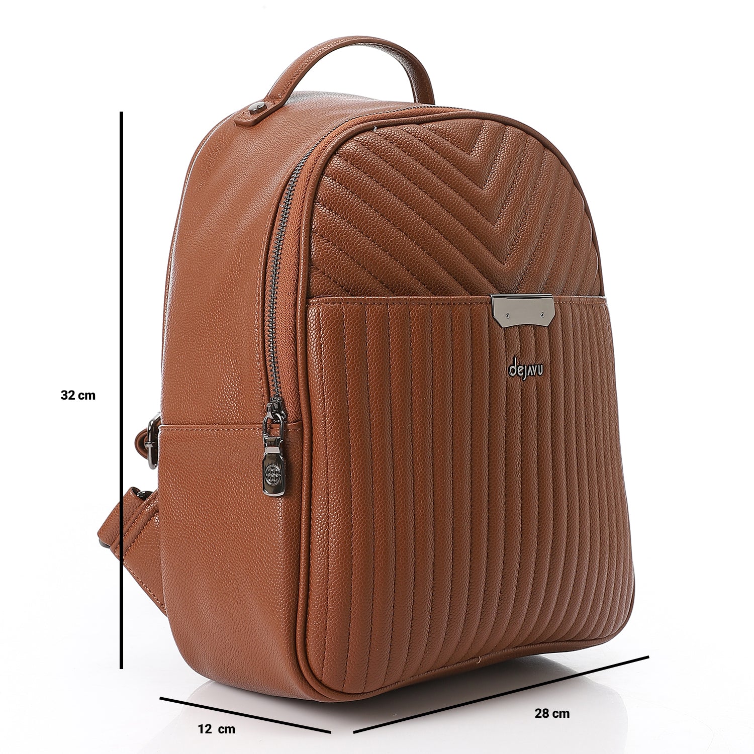 LID-DVTX-023 Pattenerend Leather Backpack - Dejavu