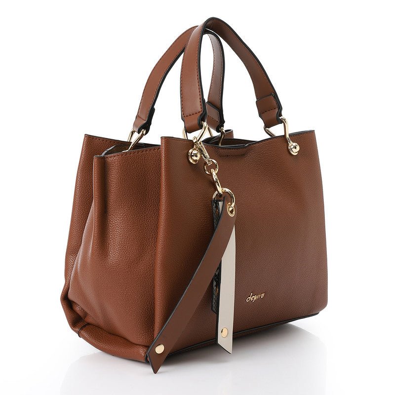 LID-DVTX-031 Squared Tote Leather Handbag