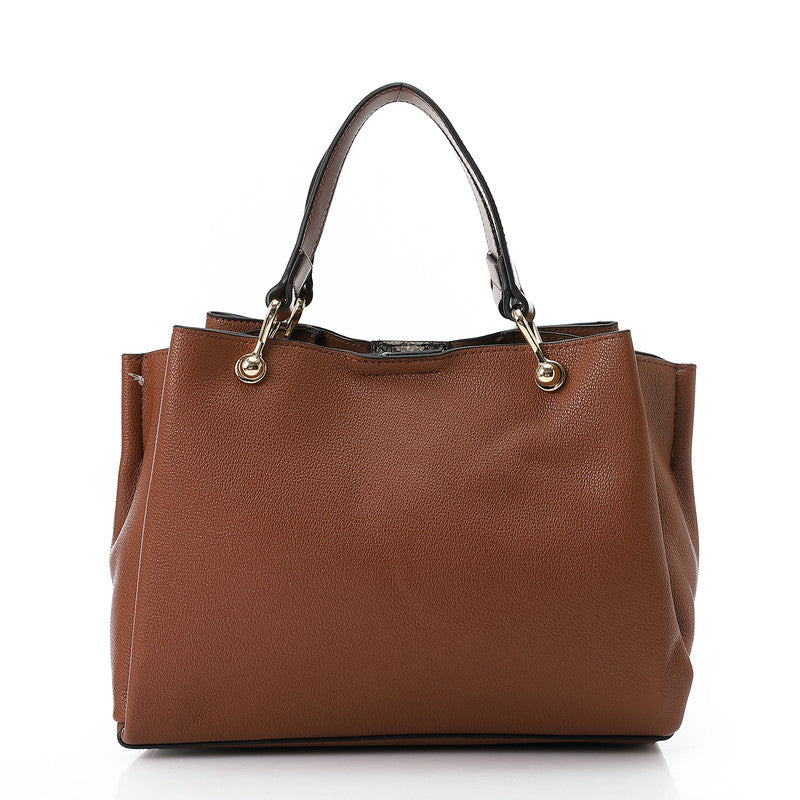 LID-DVTX-031 Squared Tote Leather Handbag