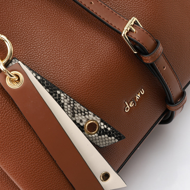 LID-DVTX-031 Squared Tote Leather Handbag