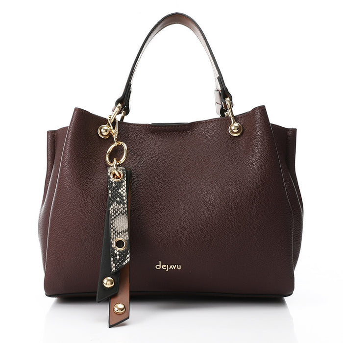 LID-DVTX-031 Squared Tote Leather Handbag