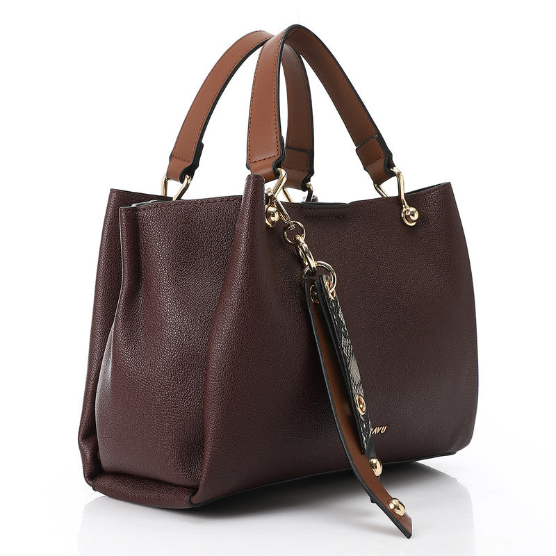LID-DVTX-031 Squared Tote Leather Handbag