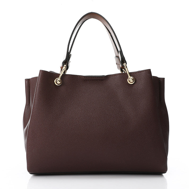 LID-DVTX-031 Squared Tote Leather Handbag