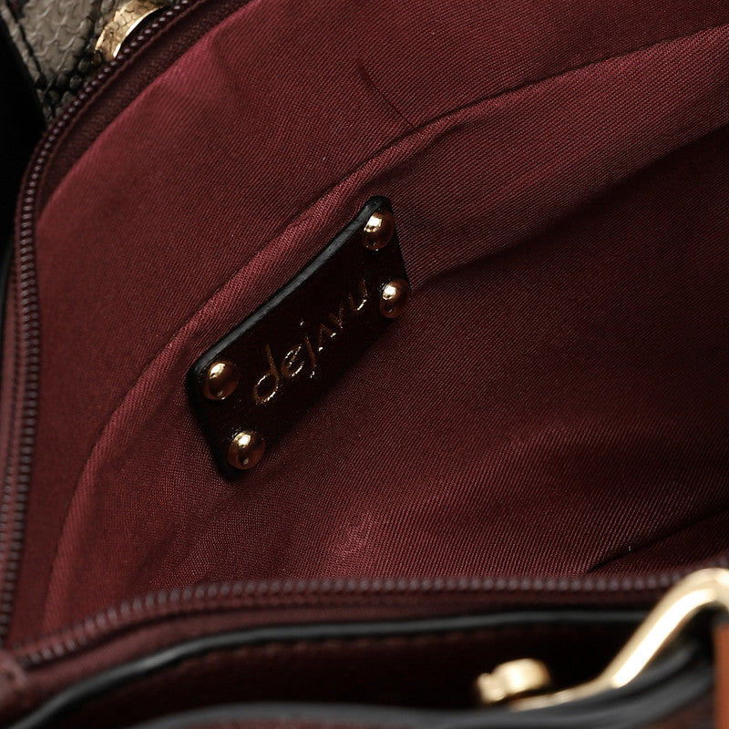 LID-DVTX-031 Squared Tote Leather Handbag