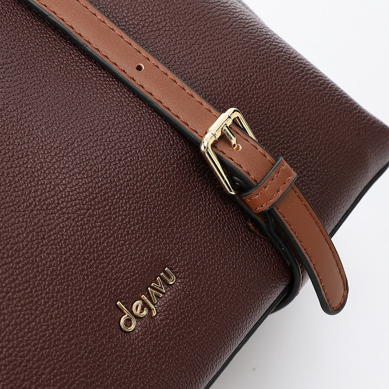 LID-DVTX-031 Squared Tote Leather Handbag