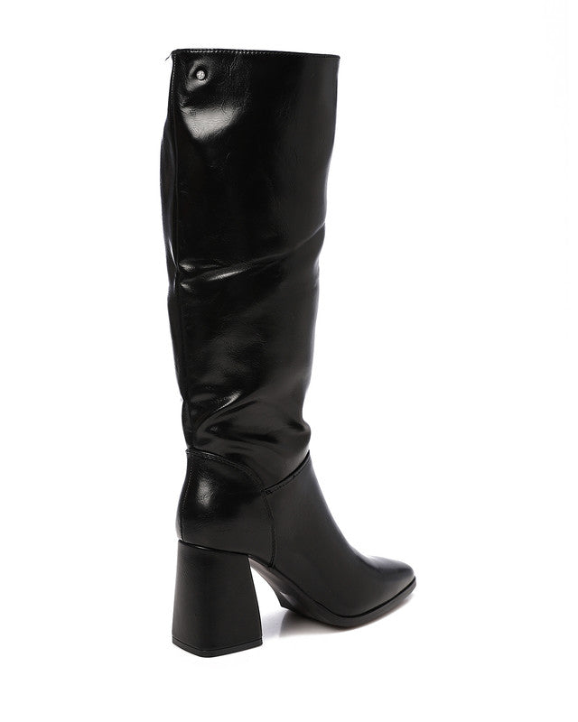 PRD-DVTS-004 Slouchy Block Heel Knee-High Boots