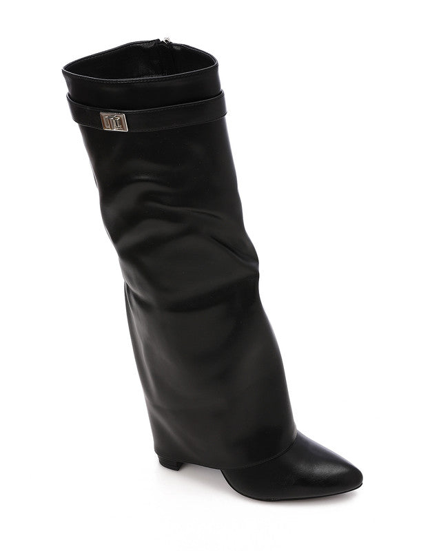 PRD-DVTS-007 Wedge Almond Toe Knee-High Boots