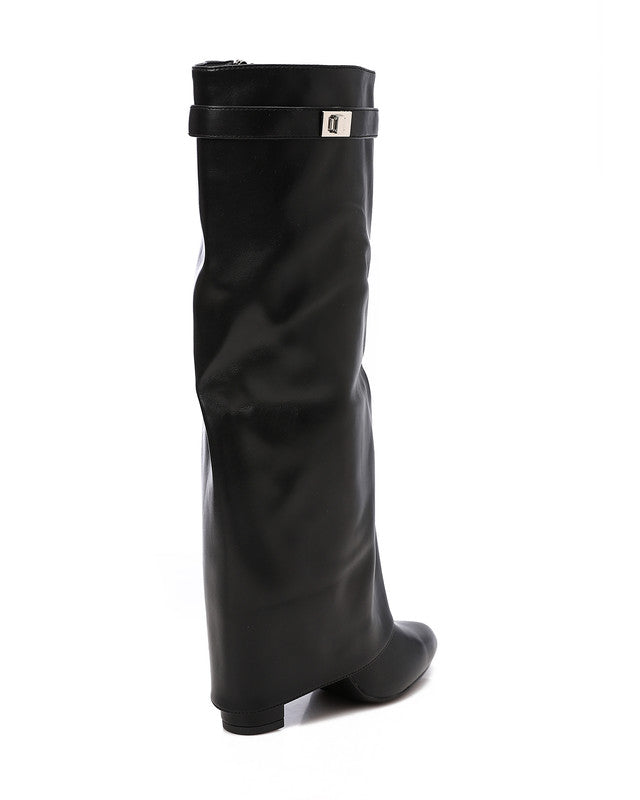 PRD-DVTS-007 Wedge Almond Toe Knee-High Boots