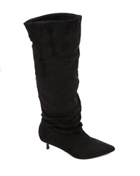 PRD-DVTS-014 Pointed Toe Suede Heel Knee-High Boots