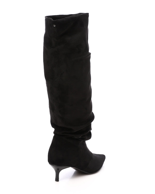 PRD-DVTS-014 Pointed Toe Suede Heel Knee-High Boots