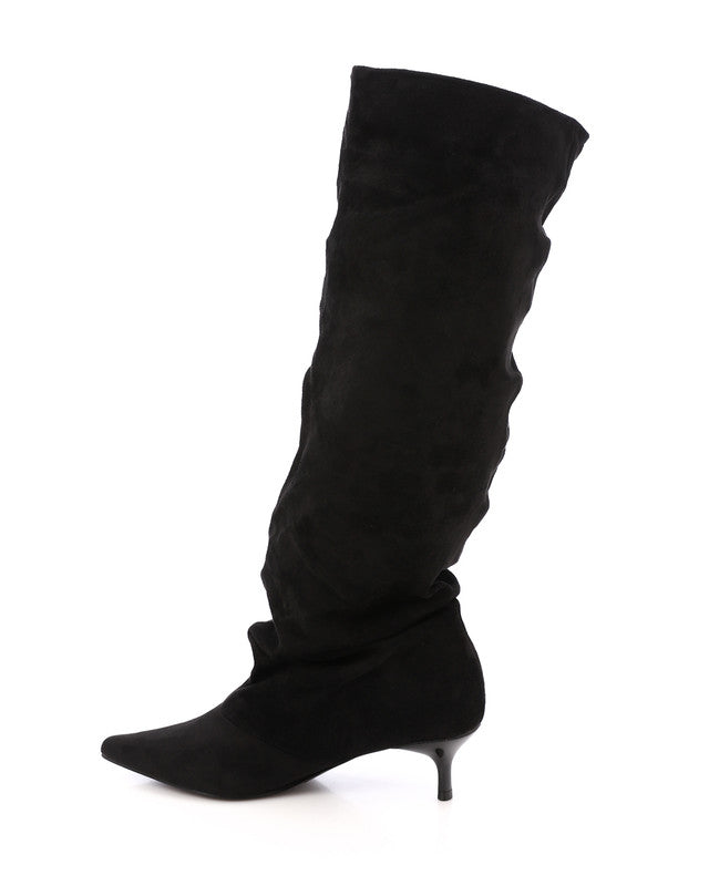 PRD-DVTS-014 Pointed Toe Suede Heel Knee-High Boots