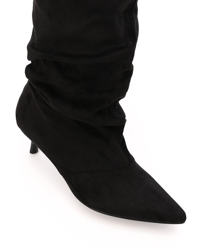 PRD-DVTS-014 Pointed Toe Suede Heel Knee-High Boots