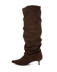 PRD-DVTS-014 Pointed Toe Suede Heel Knee-High Boots