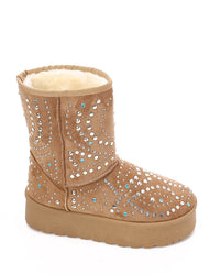 PRD-DVTS-026 Studded Faux Fur Platform Knee-High Boots