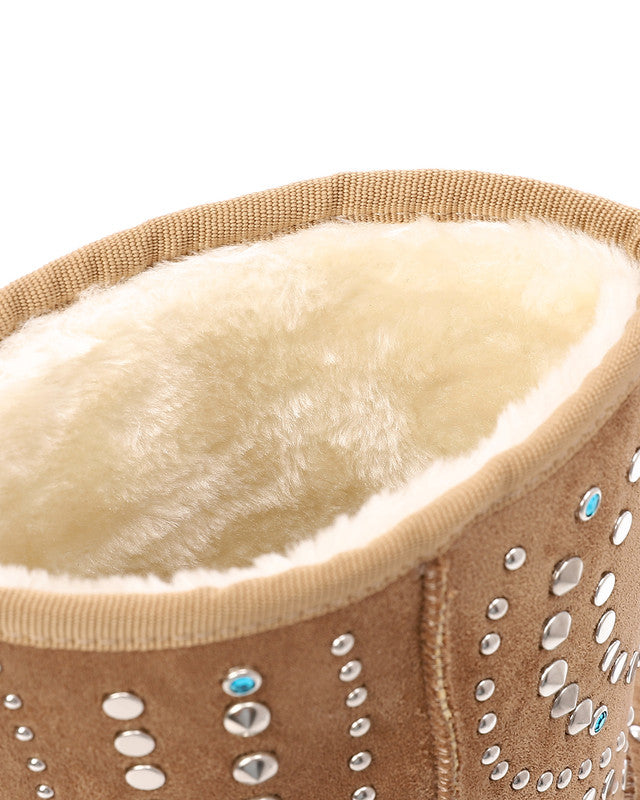 PRD-DVTS-026 Studded Faux Fur Platform Knee-High Boots