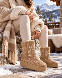 PRD-DVTS-026 Studded Faux Fur Platform Knee-High Boots