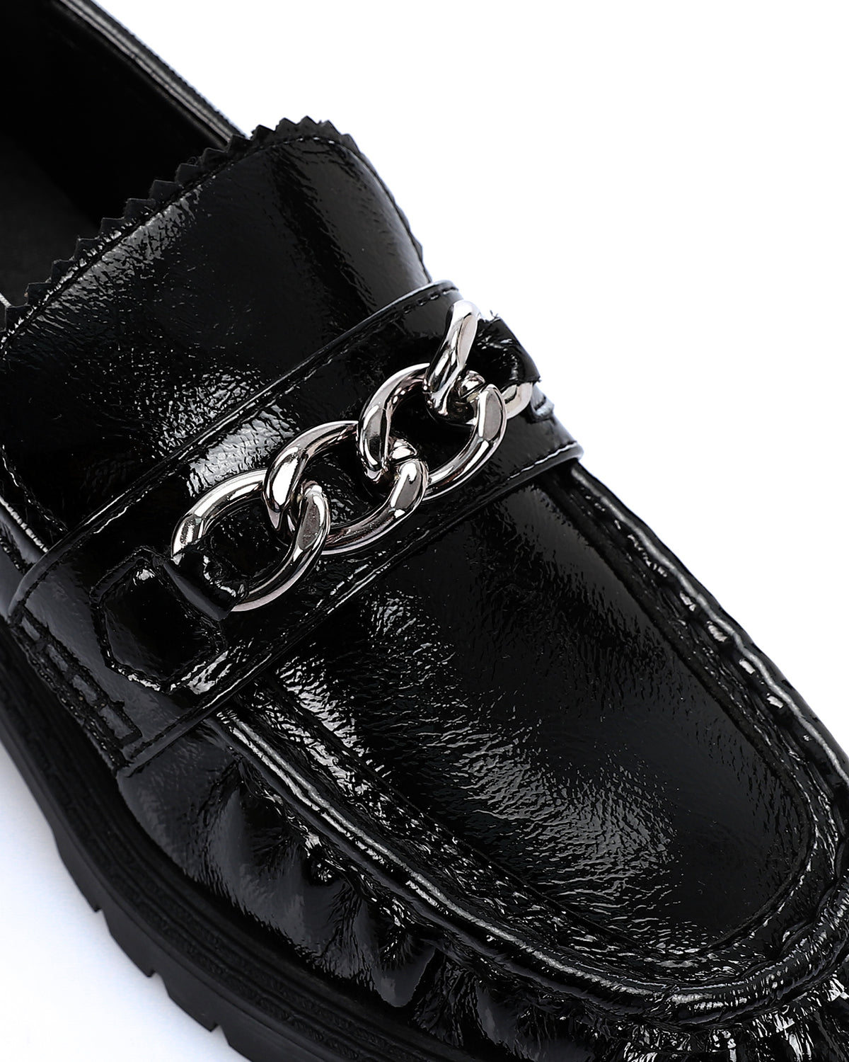 PRD-DVTV-004 Chunky Loafers With Chain - Black