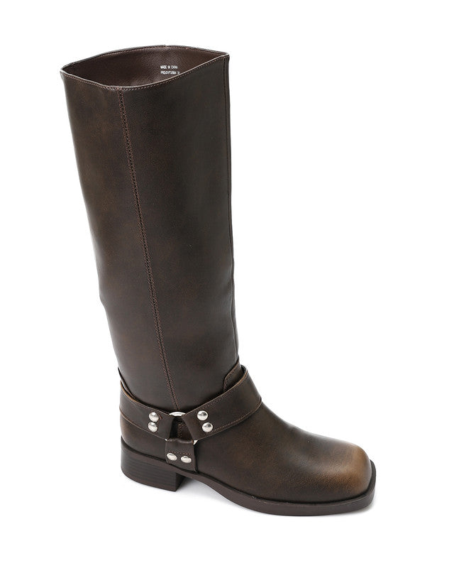 PRD-DVTX-004 Knee High Plain Leather Boot
