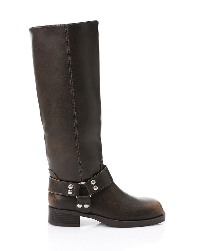 PRD-DVTX-004 Knee High Plain Leather Boot