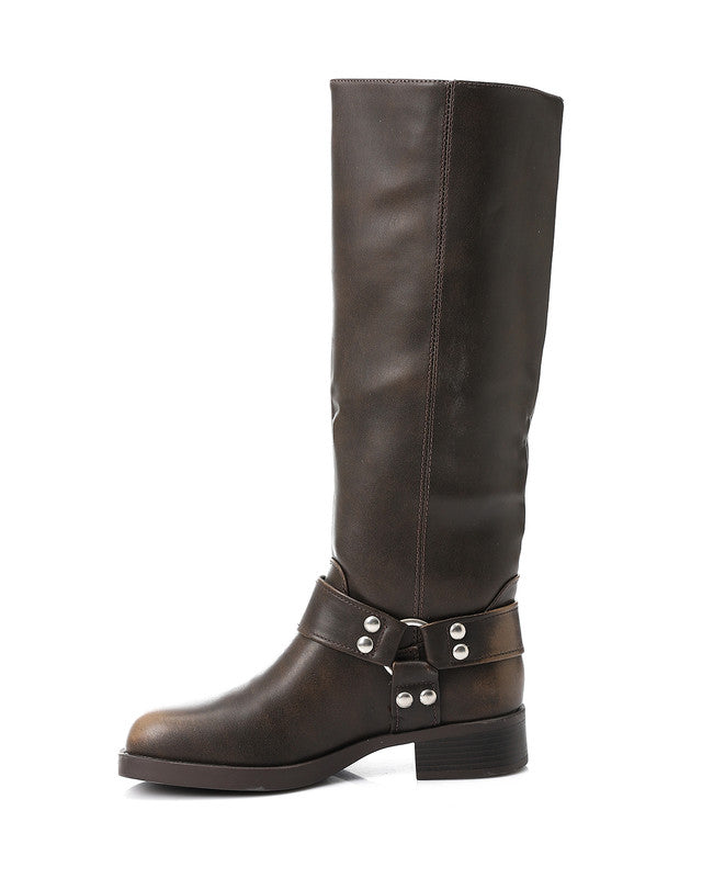 PRD-DVTX-004 Knee High Plain Leather Boot