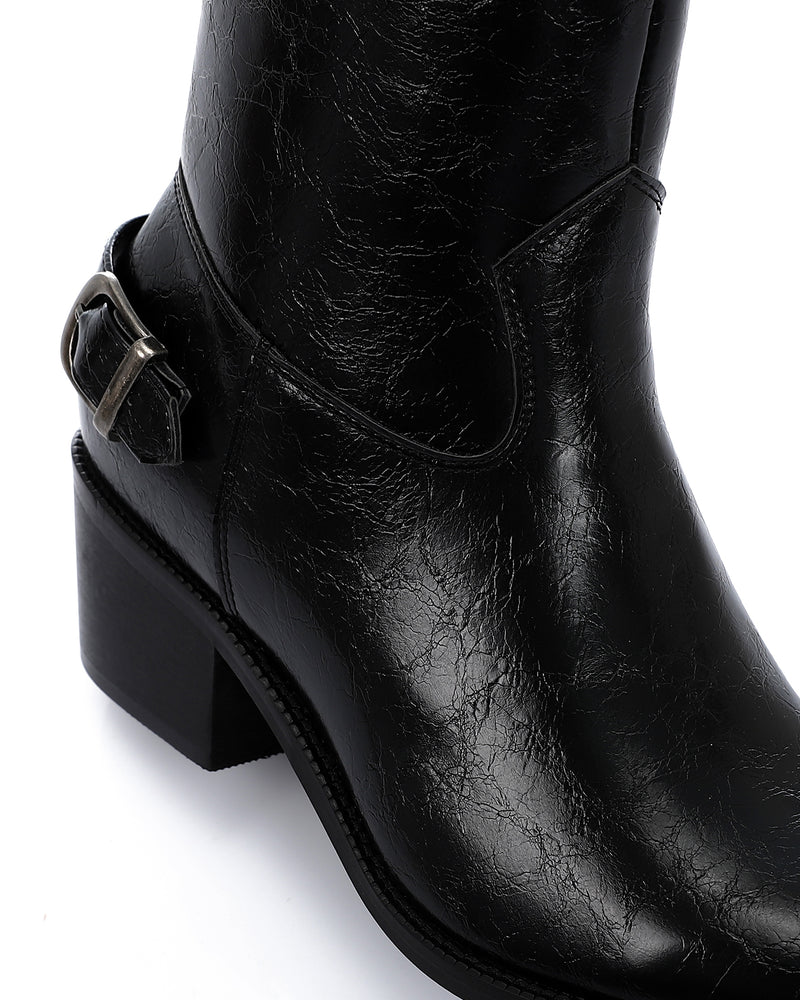 SUN-DVTV-007 Textured Leather Boots