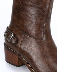 SUN-DVTV-007 Textured Leather Boots