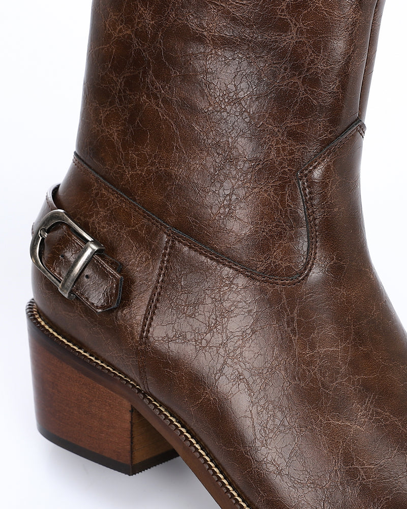 SUN-DVTV-007 Textured Leather Boots