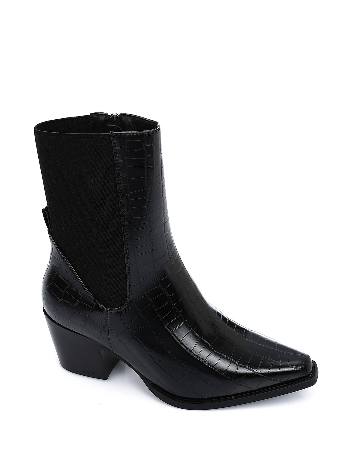 SUN-DVTV-010 Croc-Effect Leather Ankle Boots