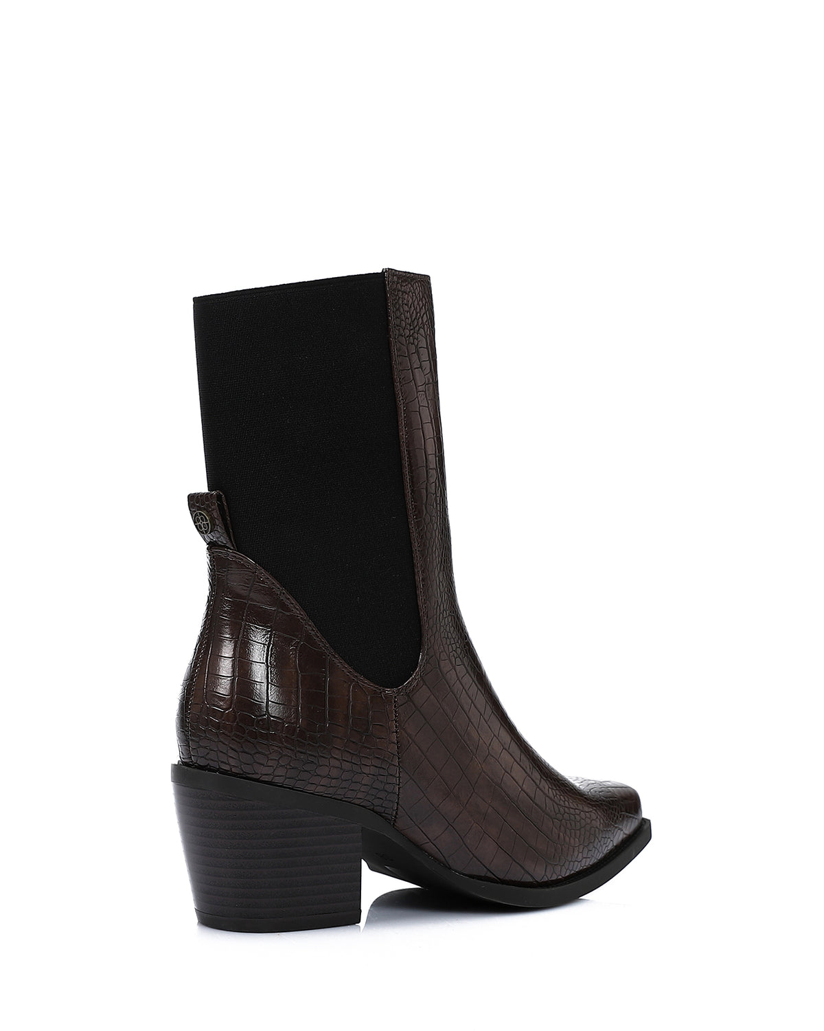 SUN-DVTV-010 Croc-Effect Leather Ankle Boots