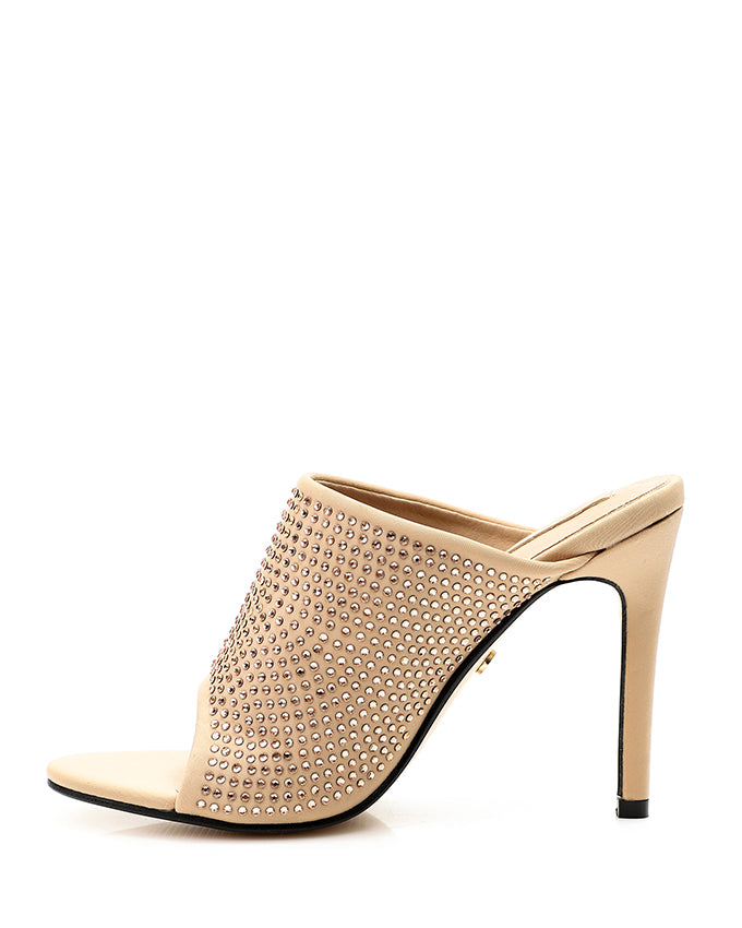 CXQ-DJTT-001 Studded High Heeled Mules SAND 41 - Main Image